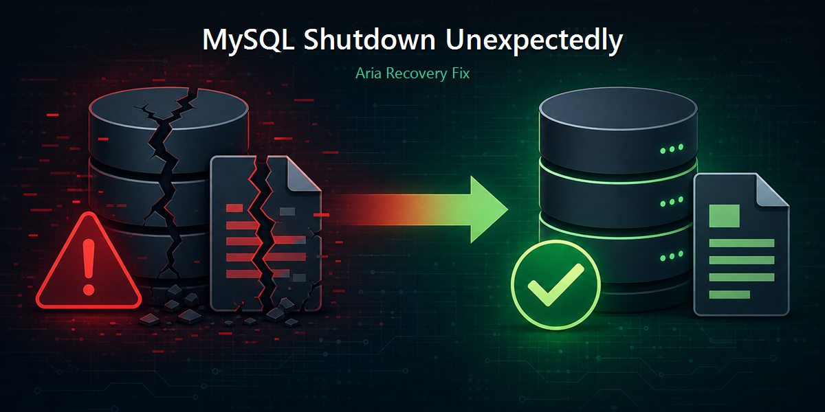 XAMPP MySQL Shutdown Unexpectedly: Aria Recovery Failed